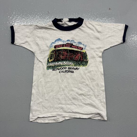 Vintage 60s Redwood Highway California Ringer Baby Tee - Picture 1 of 3
